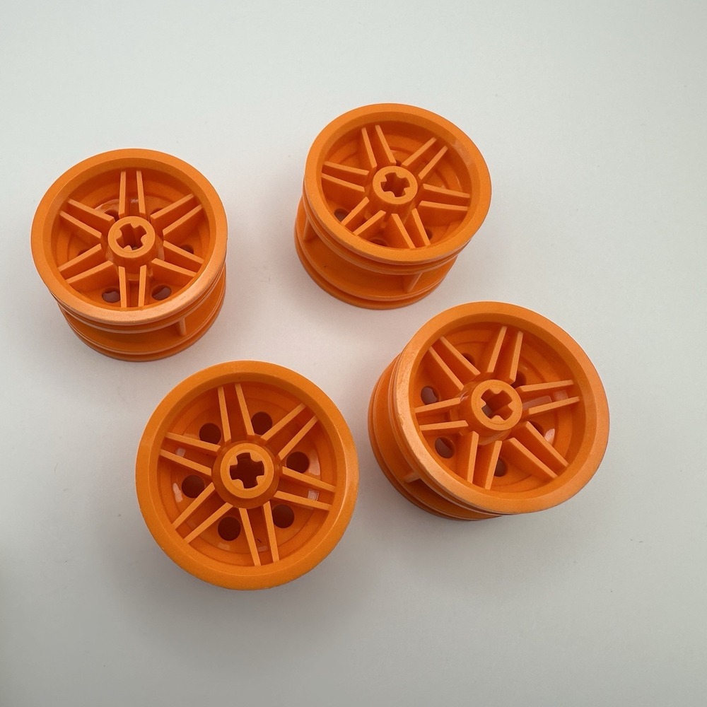 Lot Of 4 Lego Technic Wheel 30.4mm‎ X 20mm Orange
